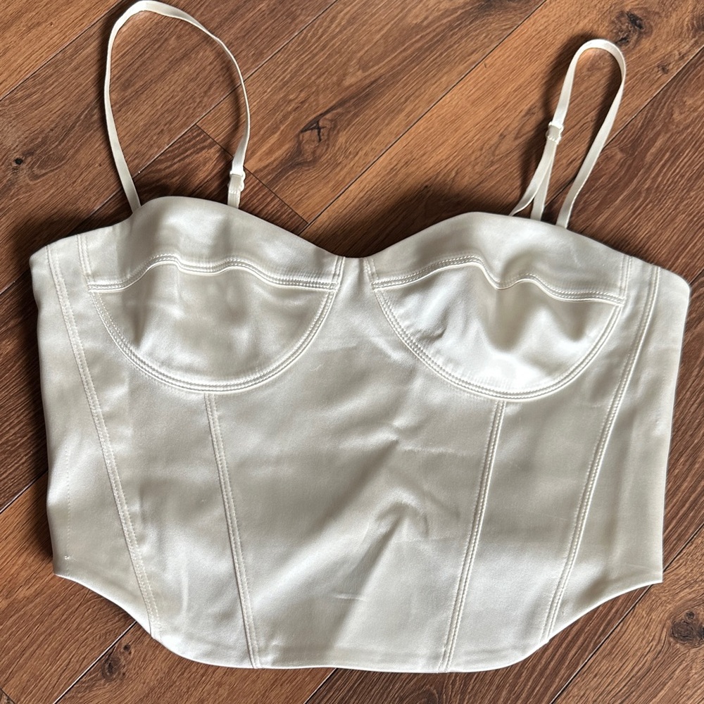 Sunday Best Satin Bustier. MEDIUM. Aritzia